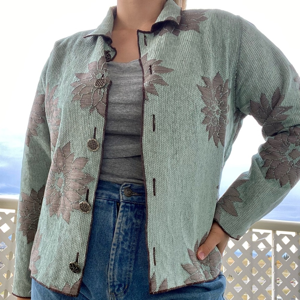 Handmade Vintage reversible cropped floral jacket - Picture 2 of 9